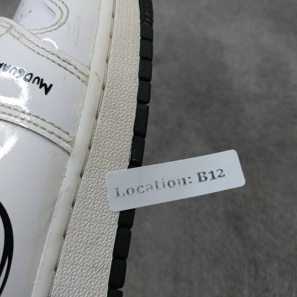 Nike Air Jordan 1 Mid Schematic Boys Size 7Y Shoes DQ1864-100 White Patent - Picture 14 of 14